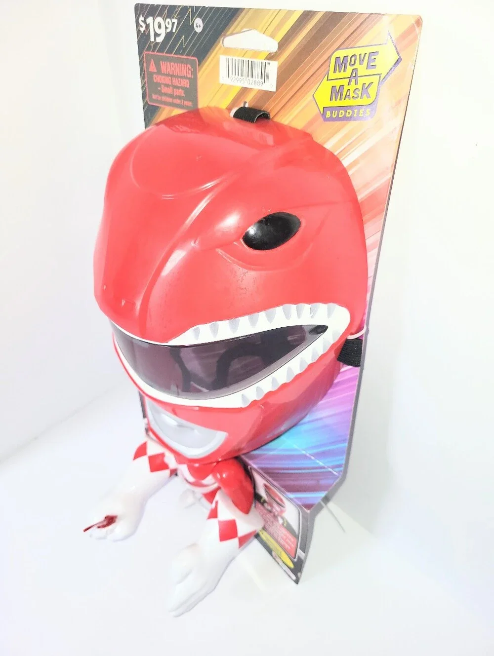 NWT Power Rangers Red Ranger Mask Kids Halloween Move-A-Mask Pretend Play